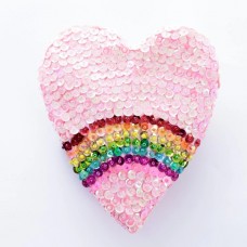 Rainbow Love Sequin Hand Bag - Pink